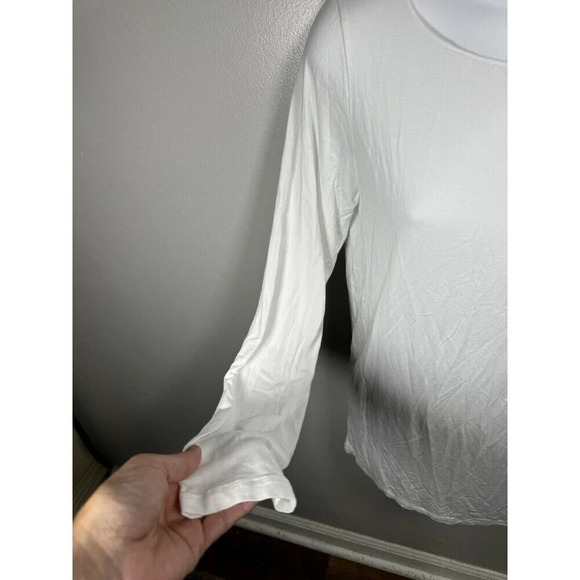 Majestic Paris Neiman Marcus Womens Soft Touch Long-Sleeve Top Sz 4 US Lg White - Picture 2 of 7